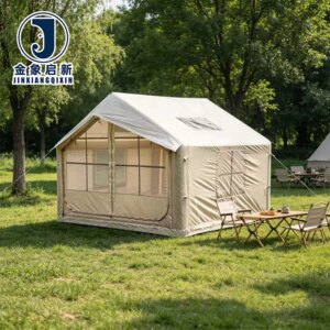 PVC Inflatable Camping Tent 4-6 Person Quick Automatic Opening Waterproof UV Protection for Beach Outdoor Trip