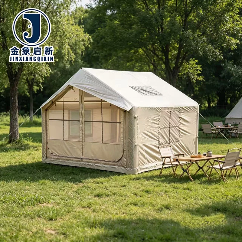 PVC Inflatable Camping Tent 4-6 Person Quick Automatic Opening Waterproof UV Protection for Beach Outdoor Trip