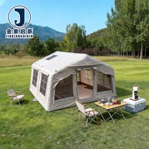 Waterproof 4-Season Large Family Inflatable Tent with Quick Automatic Opening for Outdoor Camp Glamping