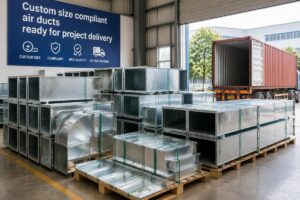 Custom size compliant air ducts ready for project delivery