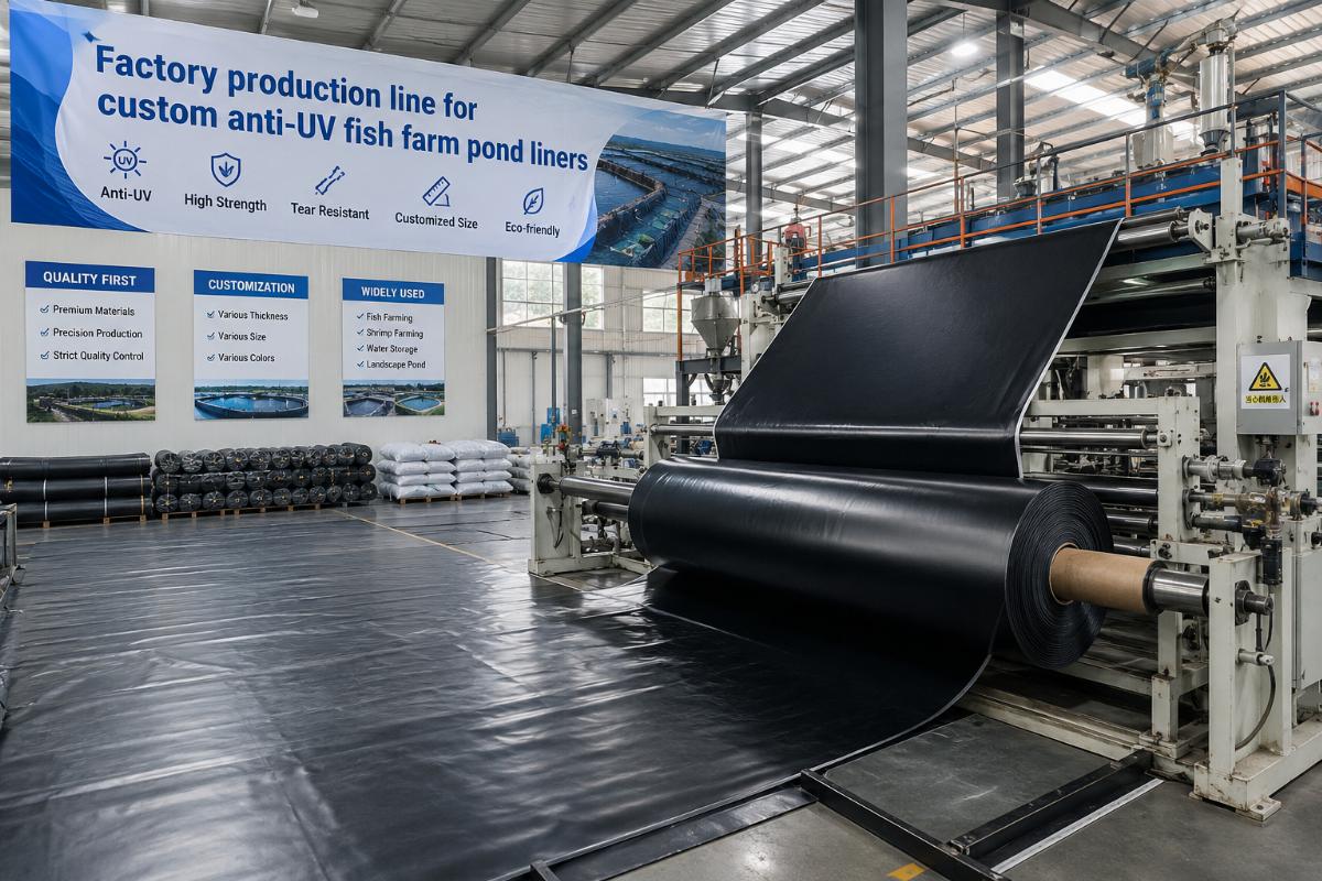 Factory production line for custom anti-UV fish farm pond liners