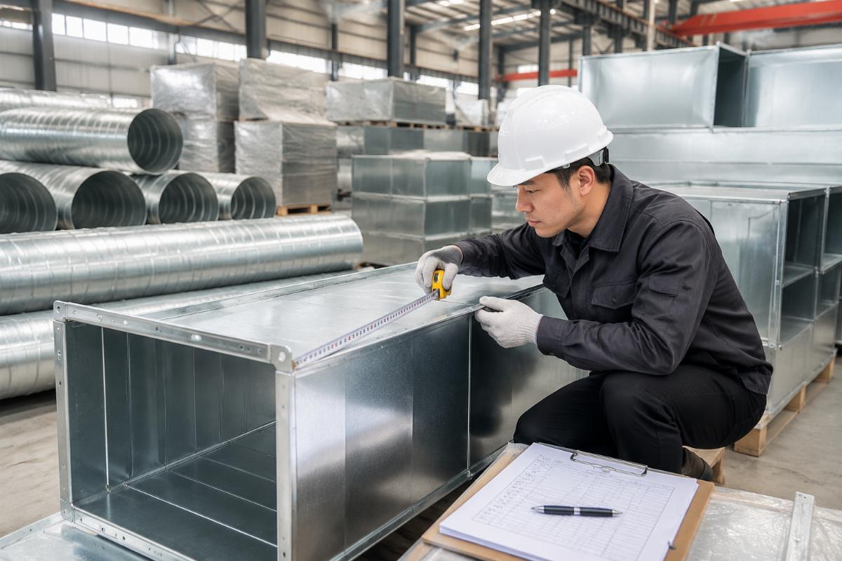 Pre-shipment quality check process for industrial air ducts